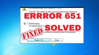 How To Fix Windows 7 Error 651 Internet Connection [upl. by Steele357]