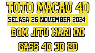 PREDIKSI TOTO MACAU HARI INI SELASA 26 NOVEMBER 2024  BOCORAN TOTO MACAU 4D  RUMUS JITU TOTOMACAU [upl. by Sibel]