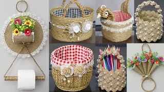 Super Useful out of Waste Material 😍 6 Diy Jute Storage Craft Ideas [upl. by Angelico560]