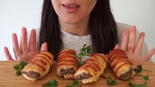 ASMR Eating Sounds Vegan Sausage Rolls No Talking [upl. by Geithner]