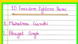 Our Freedom fighters 10 freedom fighter name in english 10 freedom fighters [upl. by Ritch]