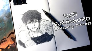 SKETCH WITH ME DRAWING TOJI FUSHIGURO  JUJUTSU KAISEN [upl. by Adnil]