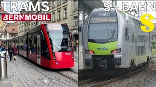 4K 🇨🇭 Bern Urban Rails Trams and S  Bahn  Bern Stadtbahnen Straßenbahnen und S  Bahnen [upl. by Desta]