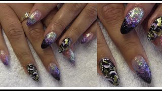 Acryl nagels met glitter folie amp NailArt  beautynailsfunnl [upl. by Aliuqaj]