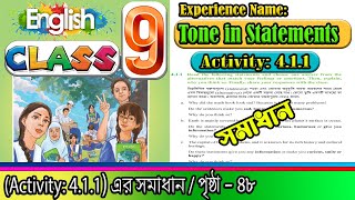 Class 9 English Activity 411 Tones in Statements  Tones in Statements Page 48 solution [upl. by Yssis363]