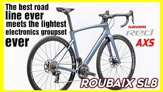 Specialized roubaix sl8 2024  lightest road bike ever now with Sram red AXS [upl. by Yzdnil]