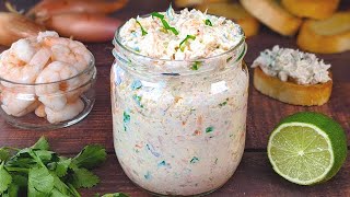 Fait en 5 min pour impressionner vos invités  Rillettes de crevettes crémeuse  Recette tartinade [upl. by Kendell117]