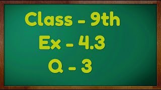 Class  9th Ex  43 Q 3 Linear Equation in Two Variable Maths NCERT CBSE [upl. by Eeldarb318]