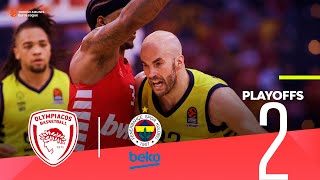 Fenerbahce stuns Olympiacos late  Playoffs Game 2 Highlights  Turkish Airlines EuroLeague [upl. by Leimaj]