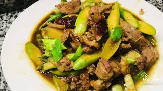 Sautéed Asparagus wLeftover meat [upl. by Nerval]