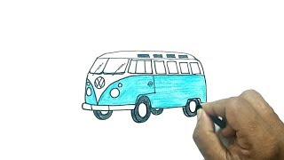 How to Draw a VW Minibus [upl. by Eleph]