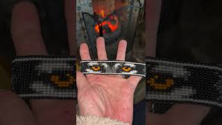 Bead loom Bracelet wolf design with Miyuki seed beads By Dillon aged 13  well done Dillon [upl. by Saphra]