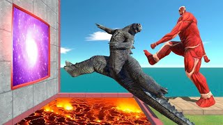 Can Colossal Titan Hit Units into Portal  Animal Revolt Battle Simulator [upl. by Aketahs328]