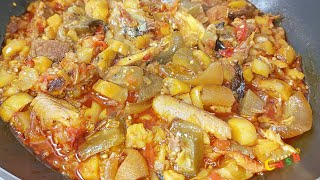 DELISH GHANAIAN GARDEN EGGS STEW  West African Food Recipes [upl. by Veedis]