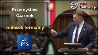 Przemysław Czarnek  wniosek formalny  Skandal w Sejmie [upl. by Mayor]