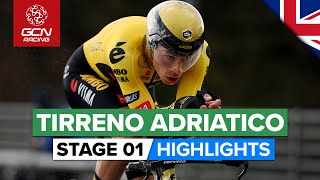 All Four Seasons As Riders Tackle Flat TT  TirrenoAdriatico 2023 Highlights  Stage 1 [upl. by Ellswerth]