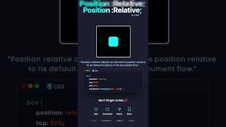 📐✨ Understanding position relative in CSS for Precise Layouts 💻🎨shorts shortsvideo flexdesign [upl. by Lanevuj706]