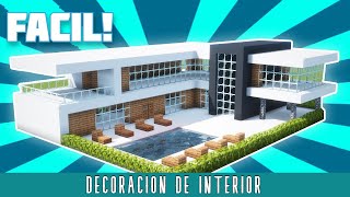 ✔ Como Decorar el INTERIOR de la Mansion Moderna en Minecraft [upl. by Kaiulani]