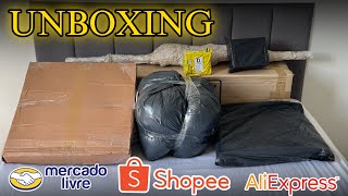 MEGA Unboxing de Produtos ALEATORIOS shopeealiexpressML [upl. by Artemed]