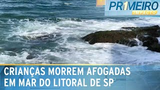 Duas crianças morrem afogadas após pularem no mar do Guarujá SP  Primeiro Impacto 020424 [upl. by Buchalter]