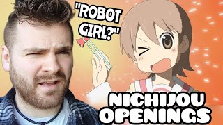 First Time Reacting to quotNICHIJOU Openings amp Endings 12quot  New Anime Fan [upl. by Nyletak]