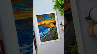 Beautiful Sunset Painting Acrylic Painting shorts sunset viralvideo [upl. by Niltiak]