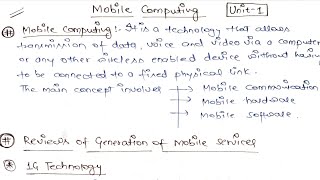 Mobile Computing  Unit 1 Revise [upl. by Ssor]