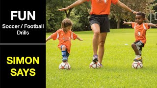 SIMON SAYS drill  How to Coach Soccer for U5 U6 U7 Age Groups [upl. by Libenson]