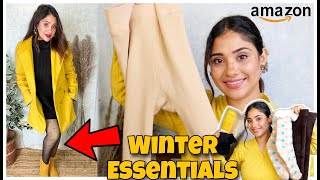 Winter Essential  get fleece Legging  winter hack  amazon Finds under 1000 Rs [upl. by Akimahs174]