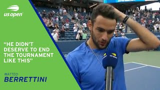 Matteo Berrettini OnCourt Interview  2021 US Open Round 4 [upl. by Nerw]