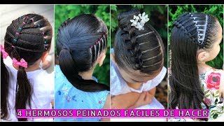 4 HERMOSOS PEINADOS RAPIDOS Y FACILES DE HACER 20184 QUICK amp EASY HAIRSTYLES 2018 [upl. by Dahcir675]