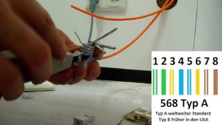 Netzwerkdose verkabeln und anschließen RJ 45 [upl. by Androw]