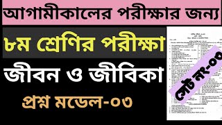 ৮ম শ্রেণির জীবন ও জীবিকা বার্ষিক পরীক্ষার প্রশ্ন ও উত্তর  Class 8 Jibon O Jibika Exam Question 2024 [upl. by Ansley895]