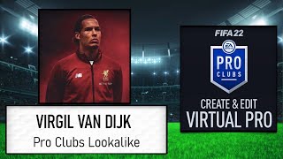 FIFA 22  How to Create Virgil van Dijk  Pro Clubs Lookalike [upl. by Mcleroy]