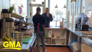 Racist smoothie shop tirade caught on camera l GMA [upl. by Vasilek318]