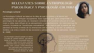 Antropologia Psicologica Psicologia Cultural [upl. by Rexford]