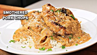 The Best Smothered Pork Chops Ever How To Make Southern Smothered Pork Chops [upl. by Earazed]