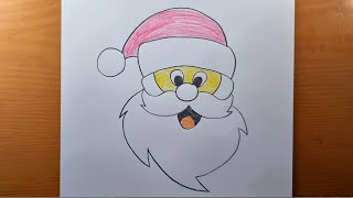 COMMENT DESSINER LE PÈRE NOËL Visage  Comment dessiner le Père Noël  croquis au crayon [upl. by Mervin]