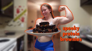 Spooky PROTEIN Brownies high protein low calorie [upl. by Huberman]