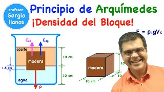 Principio de Arquímedes ¡Densidad del bloque [upl. by Colson]