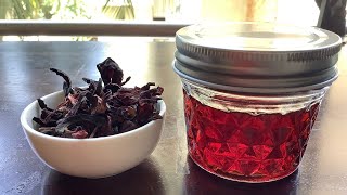 DIY hibiscus extract in glycerine  very simple method for use in creams lotions and shampoos [upl. by Ojytteb]