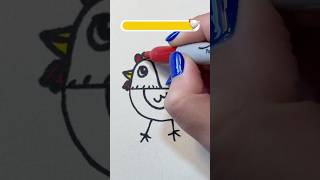 Simple hen drawing for kids  Easy drawing step by step 🐓🐔 [upl. by Evyn176]