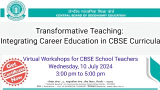 CBSE Workshop for Teacher  Transformative Teaching Integrating Career Education in CBSE Curricula [upl. by Marley]