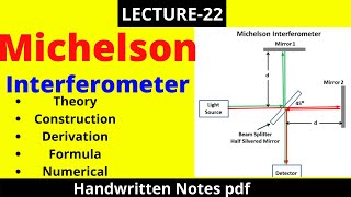 michelson interferometer  Construction and Working  Engineering Physics [upl. by Hewet759]