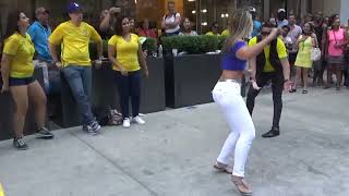 BRAZILIAN GIRL DANCES A BRAZILIAN SAMBA STREET DANCE AT BRAZILIAN CARNIVAL CULTURE PARTY NEW YORK [upl. by Williamson]