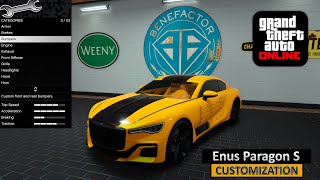 Enus Paragon S  Customization and Review  GTA Online Bottom Dollar Bounties  Review in 4K [upl. by Lledyl]