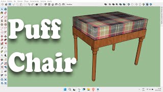 Puff Chair  Silla Puff  sketchup viralvideo forniture [upl. by Artenra]