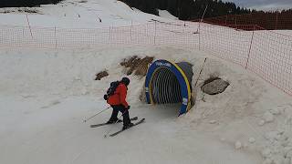 WHAT HAPPENS NEXT Fun LOurs Des Pres slope  MEGEVE ski resort  Feb 2024 [upl. by Alessig]