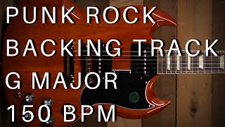 Punk Rock Guitar Backing Track  G Major 150 bpm [upl. by Lark]