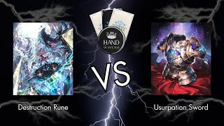 Shadowverse Evolve feature match Destruction Rune vs Usurpation Sword [upl. by Dahl]